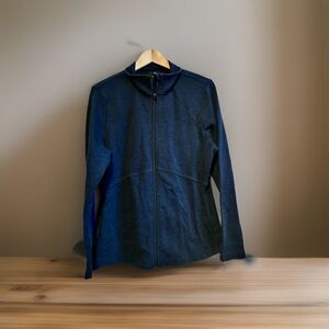 Skechers Zip Up Jacket Womens XL Navy Blue Cotton Blend Full Zip Athleisure